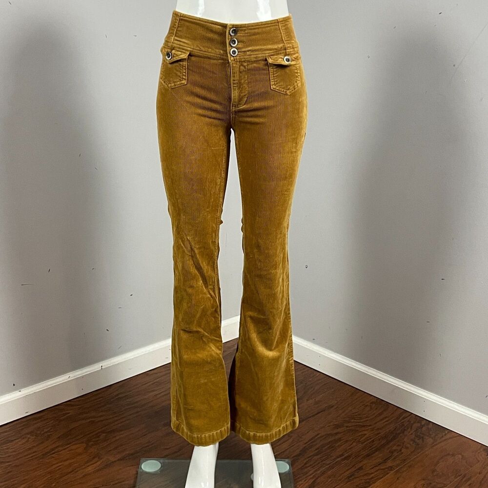 Pilcro Anthropologie High-Rise Bootcut Corduroy Pants Honey Brown Women's 26